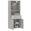 vidaXL Highboard Concrete grey Engineered wood, Metal Tall Highboard