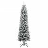 vidaXL Christmas Tree Green and white PVC, PE, Steel Tall and slim