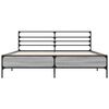 vidaXL Bed Frame Grey Sonoma Engineered Wood, Metal, Plywood King
