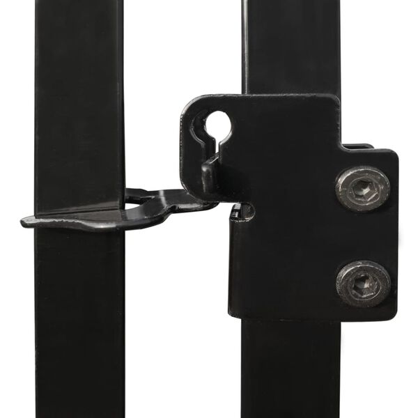 vidaXL Dog Kennel Black Powder-Coated Steel 177.2 x 177.2 x 72.8 in