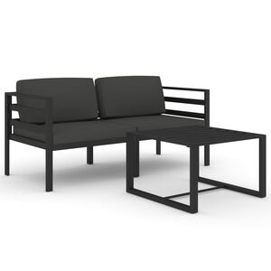 vidaXL Garden Lounge Set Anthracite Aluminum, Polyester Medium Modular
