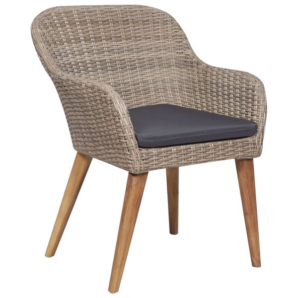 vidaXL Dining Set Brown PE Rattan 78.7 x 39.4 in Seats Many