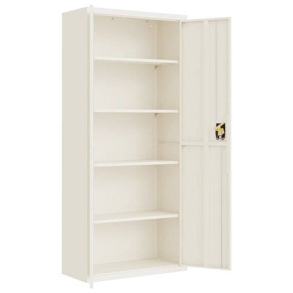 vidaXL File Cabinet White Powder-Coated Steel Extra High