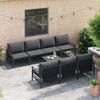 vidaXL Garden Sofa Set with Cushion 8 pcs Anthracite Steel & Fabric