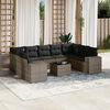 vidaXL Garden Sofa Set Grey PE Rattan, powder-coated steel, tempered glass