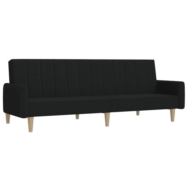 vidaXL Sofa Bed Black Polyester, Wood, Plastic, Foam Medium