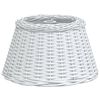 vidaXL Ceiling Lamp Shade White Wicker, iron Large Decorative Inlays