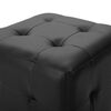 vidaXL Pouffe Black Faux Leather, Wood 11.8x11.8x11.8 in Durable