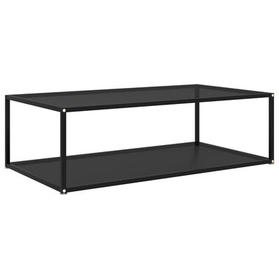 vidaXL Coffee Table Black 47.2"x23.6"x13.8" Tempered Glass