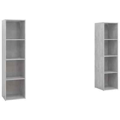 vidaXL TV Cabinets 2 pcs Concrete Gray 56.1"x13.8"x14.4" Chipboard