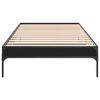 vidaXL Bed Frame Black Engineered wood and metal Twin Durable