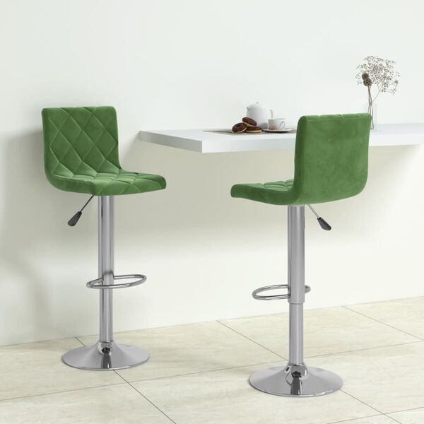 vidaXL Bar Stool Set of 2 Dark Green
