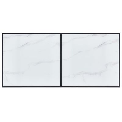 vidaXL Dining Table White 63"x31.5"x29.5" Tempered Glass