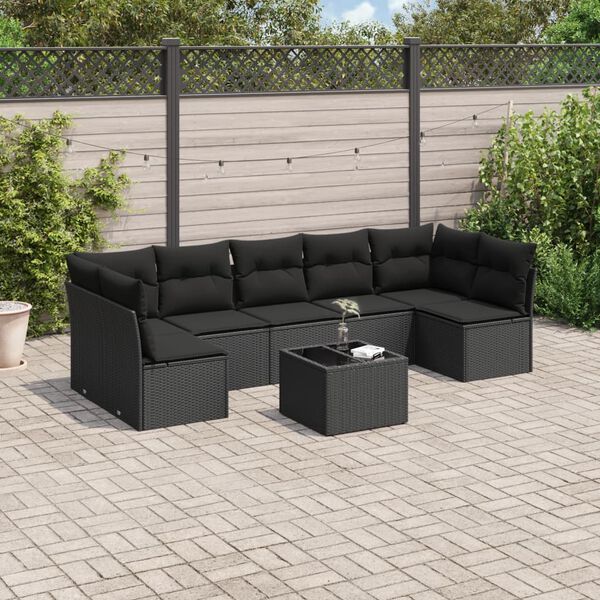vidaXL Garden Sofa Set Black