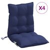 vidaXL Lowback Chair Cushion Set of 4 Navy blue