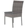 vidaXL Dining Chair Set of 2 Grey Poly rattan, powder-coated steel