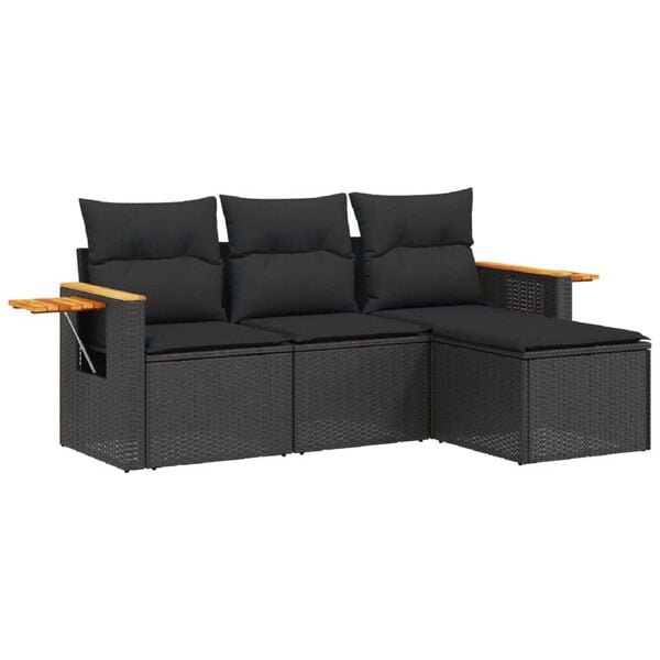 vidaXL Garden Sofa Set Black