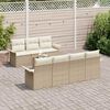 vidaXL Garden Sofa Set with Cushion 8 pcs Beige Poly Rattan