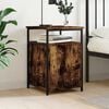 vidaXL Bedside Cabinet Smoked oak Engineered wood Adjustable Feet