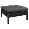 vidaXL Garden Lounge Set Black Solid pine wood, polyester fabric Compact