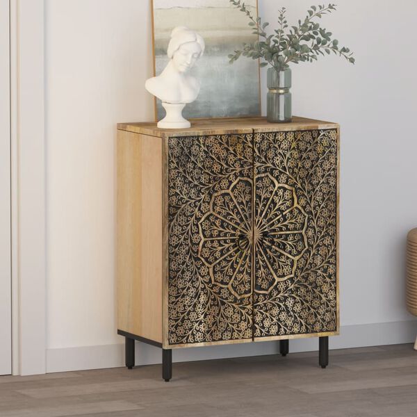 vidaXL Side Cabinet 23.6"x13"x29.5" Solid Wood Mango