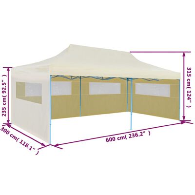 vidaXL Cream Foldable Pop-up Party Tent 9'10"x19'8"