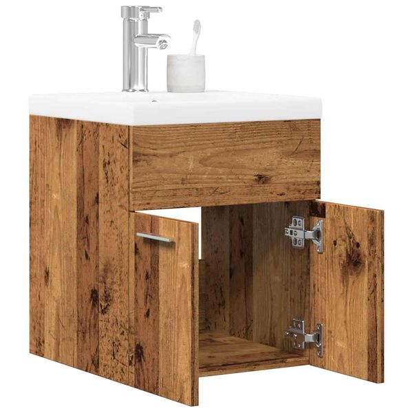vidaXL 2 Piece Bathroom Furniture Set Old Wood Engineered Wood