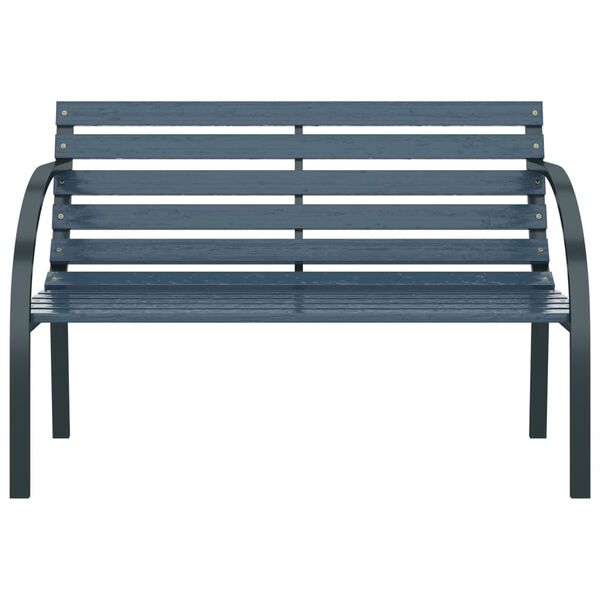 vidaXL Garden Bench Grey Wood and Steel 47.2 in Durable Garden Bench