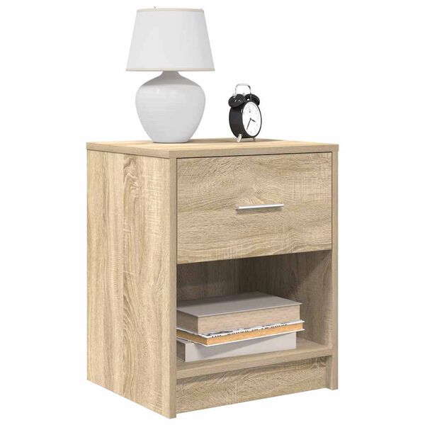 vidaXL Bedside Cabinet Sonoma Oak Engineered wood 15.7 x 13.4 x 19.7 in