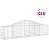 vidaXL Arched Gabion Baskets 25 pcs 78.7"x11.8"x15.7"/23.6" Galvanized Iron
