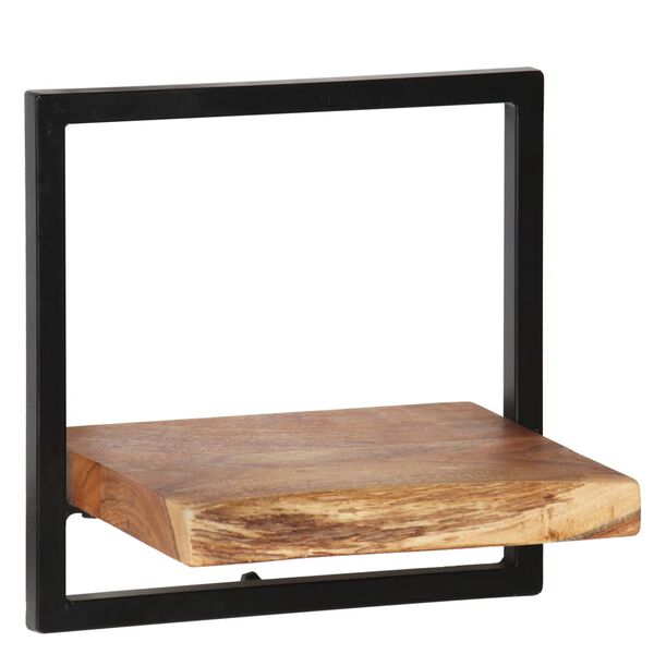 vidaXL Wall Shelf Set Set of 5 Acacia wood brown and black