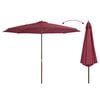 vidaXL Garden Parasol Burgundy Polyester, Laminated bamboo, Hardwood Large