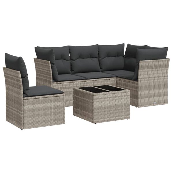 vidaXL Garden Sofa Set Light grey, Dark grey
