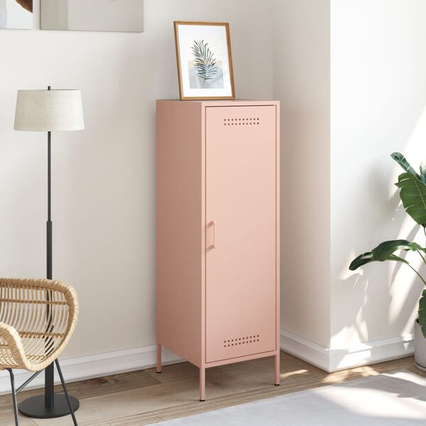 vidaXL Highboard Pink Steel Medium Highboard Rectangular Industrial