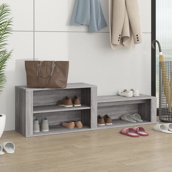 vidaXL Shoe Cabinet Grey Sonoma Engineered Wood Medium Shoe Cabinet
