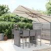 vidaXL 7 Piece Patio Bar Set with Cushions Gray Poly Rattan