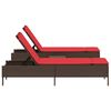 vidaXL Patio Sun Lounger Set Brown, Red