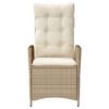 vidaXL Reclining Garden Chair Beige PE Rattan Standard