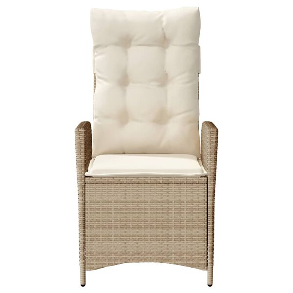 vidaXL Reclining Garden Chair Beige PE Rattan Standard