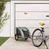 vidaXL Pet Bike Trailer Grey Oxford Fabric, Iron, PVC Small Foldable
