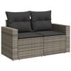 vidaXL Patio Sofa Set Grey PE rattan, powder-coated steel, fabric