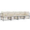 vidaXL Garden Lounge Set Charcoal Poly Rattan Medium Modular