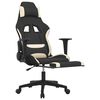 vidaXL Gaming Chair Black and Cream Fabric (100% polyester), Metal, Plywood