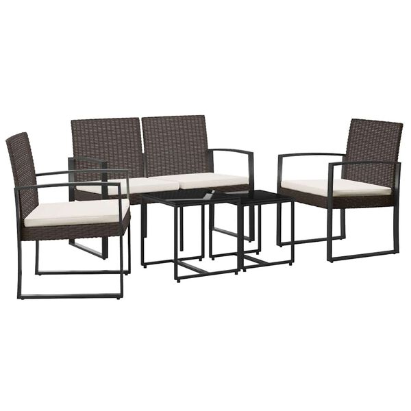 vidaXL Garden Dining Set Brown, Anthracite, Cream white, Black