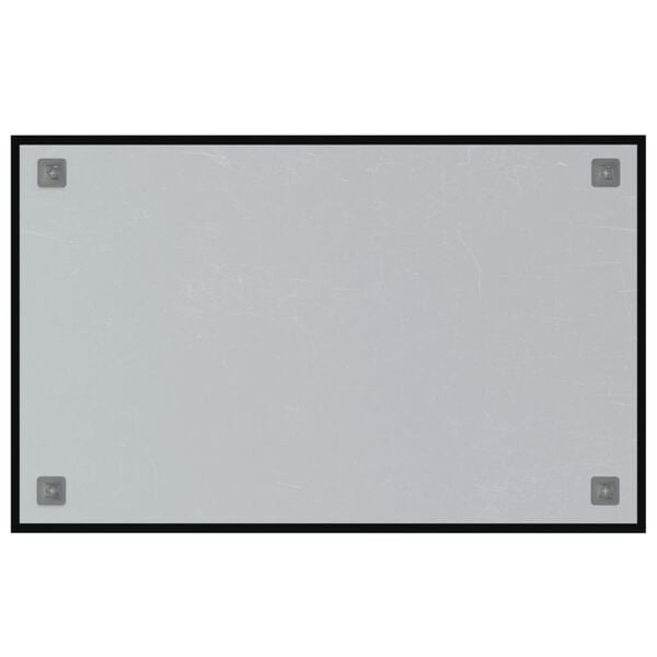 vidaXL Wall-mounted Magnetic Board Black 31.5"x19.7" Tempered Glass