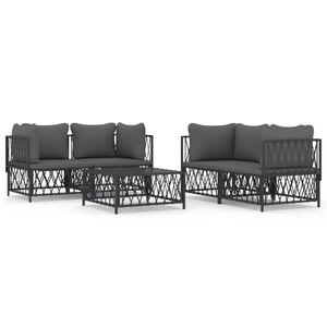 vidaXL Garden Lounge Set Anthracite Woven fabric Medium Modular