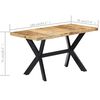 vidaXL Dining Table Natural wood, Black