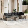 vidaXL Garden Sofa Set Grey Poly Rattan with Steel Frame Medium to Large