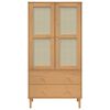 vidaXL Wardrobe Brown Solid pine wood Wardrobe Rectangular Modern
