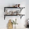 vidaXL Wall Shelf Black Stainless Steel with black coating
